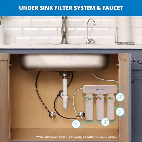 Aquasana Under Sink Water Filter System - Reduces PFAS, Lead, & Chlorine in Drinking Water - Under Counter Claryum Filtration for Kitchen - 3-Stage Max Flow - Oil-Rubbed Bronze Faucet - AQ-5300+.62 - Image 2