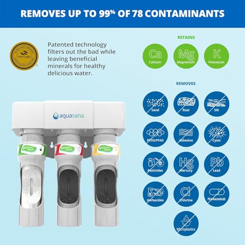 Aquasana Under Sink Water Filter System - Reduces PFAS, Lead, & Chlorine in Drinking Water - Under Counter Claryum Filtration for Kitchen - 3-Stage Max Flow - Oil-Rubbed Bronze Faucet - AQ-5300+.62 - Image 3