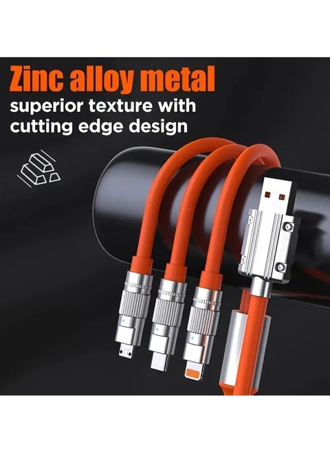 Versatile Charging Solution: Encounter Lightning-speed 120W Charging With Our All-in-one USB Type-C Charging Cable. Perfect For IPhones, Android Devices, And Tablets, This Cable Facilitates A/C To Phone And Type C Connections To Ensure Effective Charging.