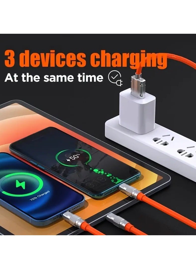 هوم كليرانس سايل حل الشحن متعدد الاستخدامات: واجهة سرعة البرق 120W الشحن مع كابل الشحن USB من النوع C. مثالية لأجهزة iPhone وأجهزة Android والأجهزة اللوحية ، يسهل هذا الكابل تكييف الهواتف واتصالات النوع C لضمان الشحن الفعال.  - Image 3