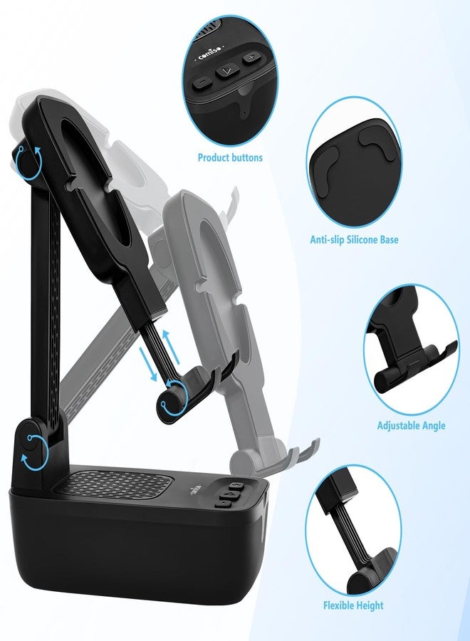 كوميزو مكبر صوت لاسلكي بتقنية الحث من كوميسو، هدية عيد ميلاد للنساء والرجال، حامل هاتف مزود بمكبر صوت، حامل هاتف مزود بتقنية بلوتوث لاسلكية متوافق مع أجهزة آيفون/آيباد/سامسونج جالاكسي - Image 3