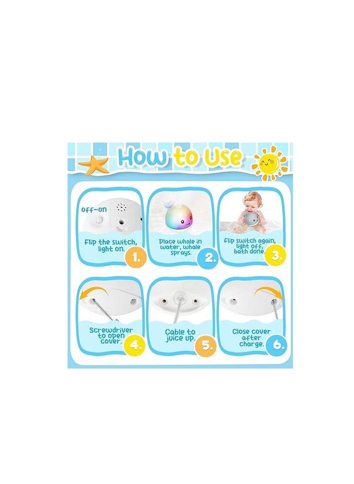 PROMASS Toys Whale Automatic Spray Water Bath Toy with Double Layer Waterproof, LED Light, Induction Sprinkler Bathtub Shower Toys for Toddlers Kids Boys Girls, Pool Bathroom Toy for Baby - Image 5