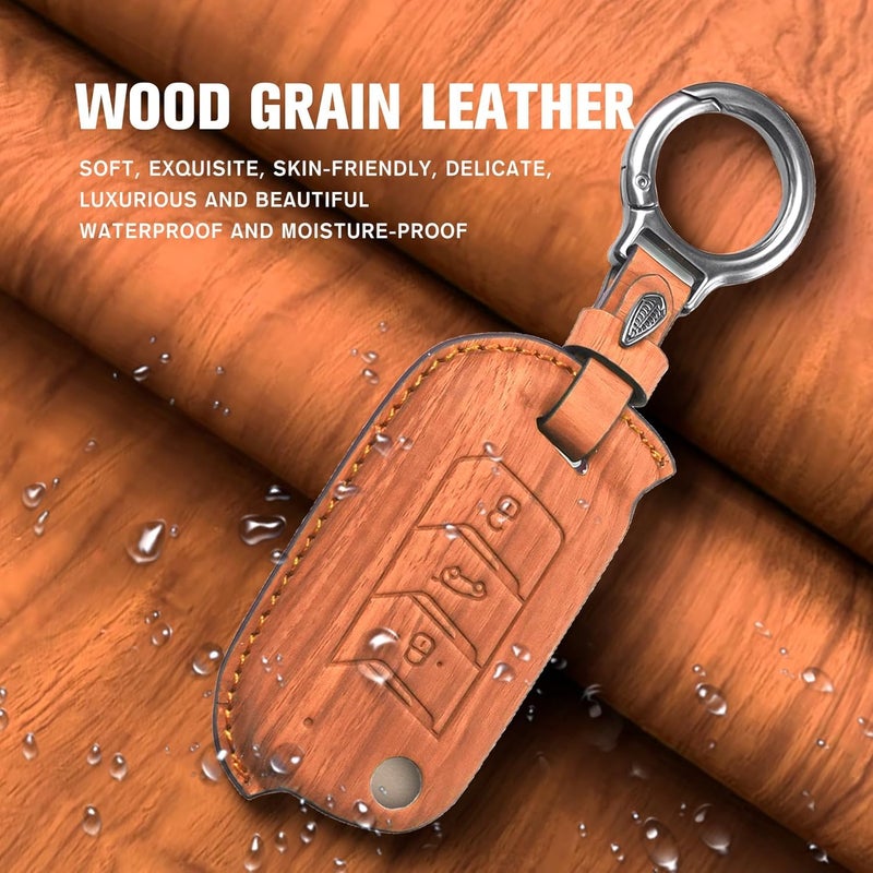 Coll of Fest Wooden PU Leather Key Cover Compatible with Mahindra Scorpio, Marazzo | Xuv 300, Xuv 700 | Xuv 400 Ev | Bolero | Thar | Tuv 3 Button Flip Key Stylish wooden Texture & Durable Protection - Image 5
