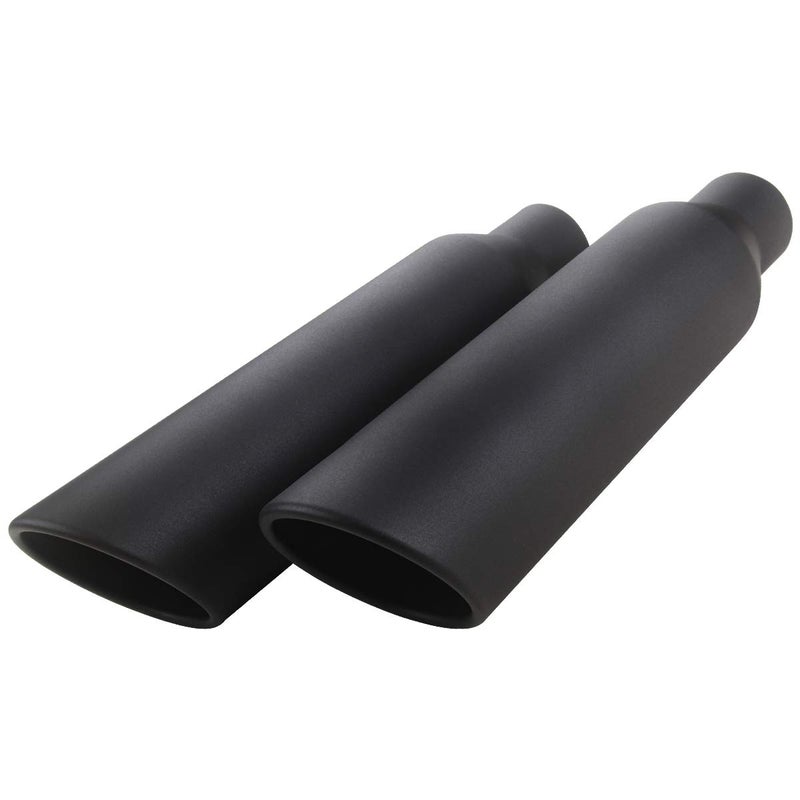 LCGP 2 Pcs 25 Inlet Exhaust Tips25 Inlet x 4 Outlet x 17 Overall Length Weld On Universal Stainless Steel Black Diesel Exhaust Tailpipe