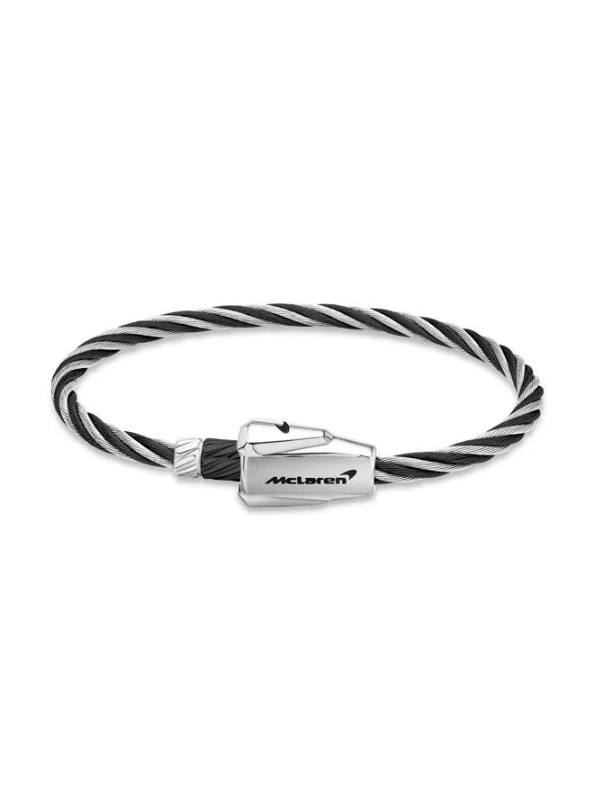 McLaren Torque Stainless Steel Silver and Black Bracelet for Men
