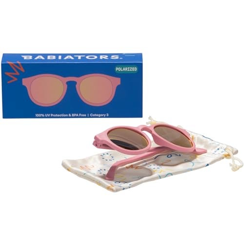 Babiators Polarized Keyhole | Pretty in Pink | Pink Mirrored Lens | Ages 3-5 - Image 4
