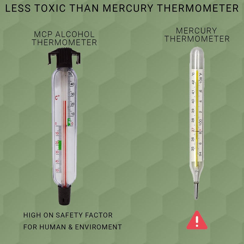 MCP Plastic Deep Freezer ILR Alcoholic Thermometer Range (-50 degree to +50 dgree Celsius), Pack Of 1 - Image 3