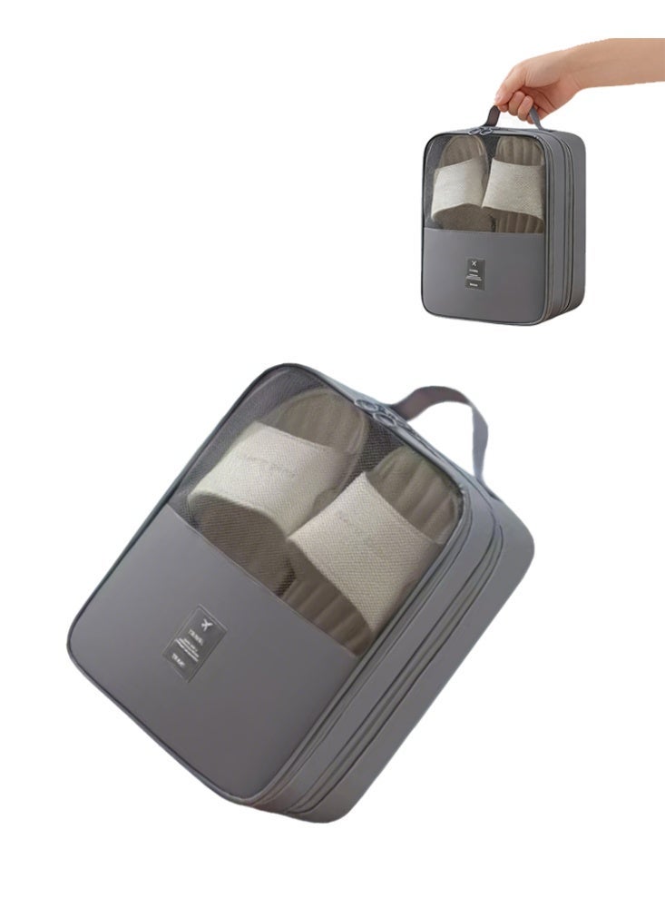 Travel shoe bag that holds 3 pairs of shoes, suitable for both men and women. Zippered shoe storage bag, perfect for travel and everyday use as a carry-on accessory - Image 1
