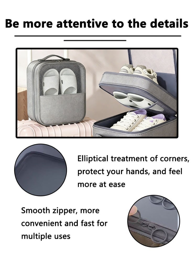 Travel shoe bag that holds 3 pairs of shoes, suitable for both men and women. Zippered shoe storage bag, perfect for travel and everyday use as a carry-on accessory - Image 4