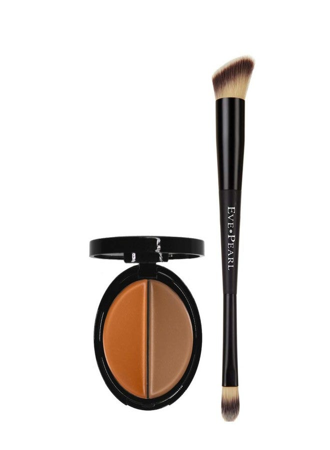 EVE PEARL Dual Salmon Concealer And 202 Concealer Blender Brush Full Coverage Under Brighten Eye Pro Concealer Brush Set Makeup Kit (Deep) - Image 1