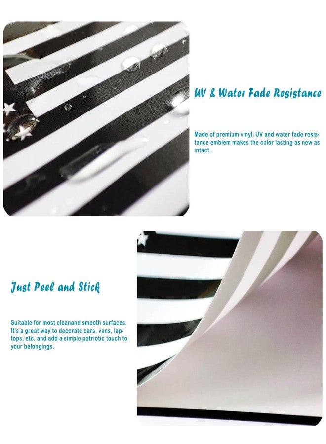 QQSD Black USA Flag Sticker US American Decal in Multiple Sizes,3 Pack, 11.7 x 8.3 Inches - Image 3