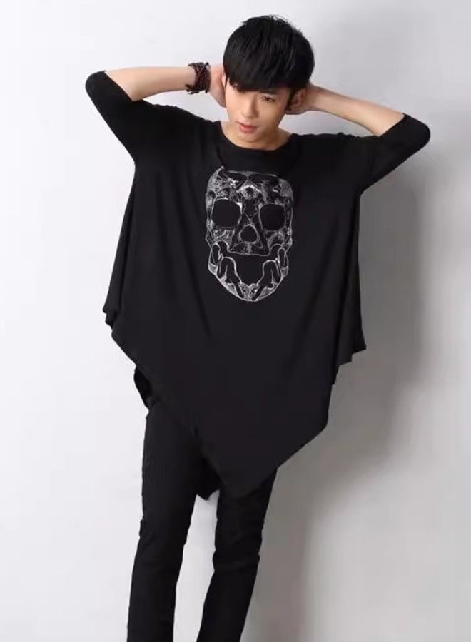 Summer men's loose pointed hem short-sleeved T-shirt - Image 5