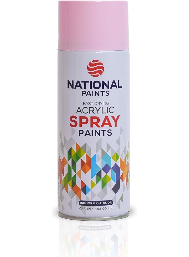 NATIONAL PAINTS Fast Drying Acrylic Spray Paint - Pink Rose 107 - Image 1