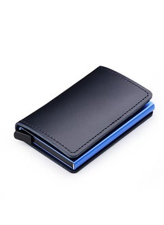 Generic Slim RFID Blocking Wallet Leather Credit Card Holder Automatic Pop-up Travel Case Stylish Vintage Blue Wallet  - Image 2