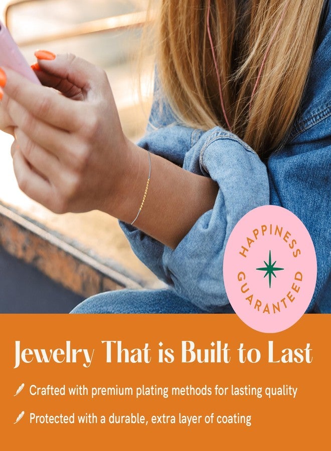 Lucky Feather Gold Lucky Feather 12 Year Old Girl Gifts | 12th Birthday Bracelet 14K Gold, Silver, Rose Gold Dipped Beads on Adjustable Cord | Gifts for 12 year old girl | 12th Birthday Card For Girls | Trendy Gift - Image 4