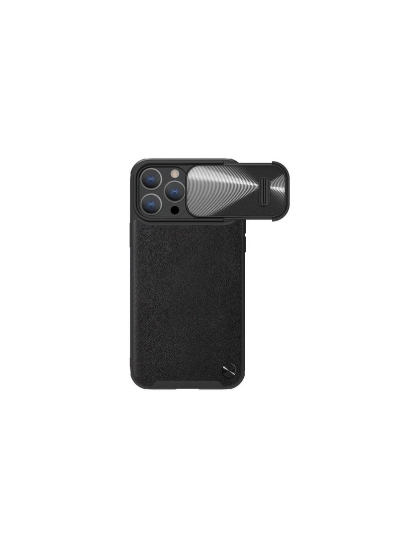 Nillkin - Cam Shield Leather S Case iPhone 14 Pro cover with camera cover black - Image 1