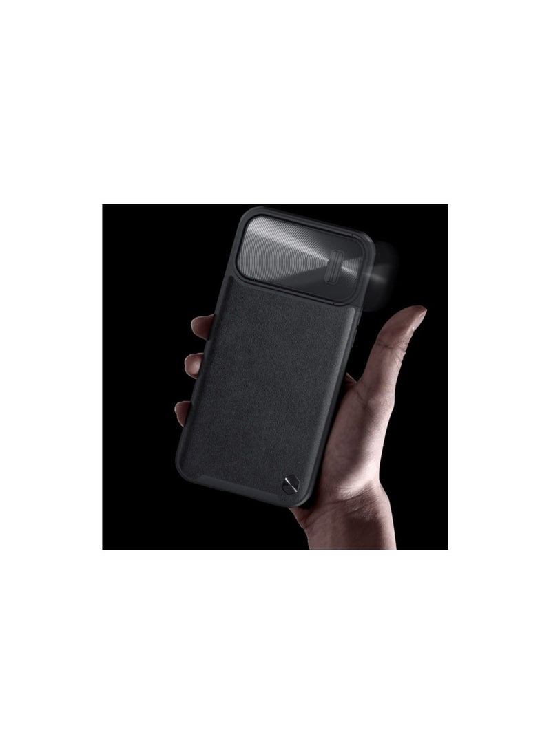 Nillkin - Cam Shield Leather S Case iPhone 14 Pro cover with camera cover black - Image 1