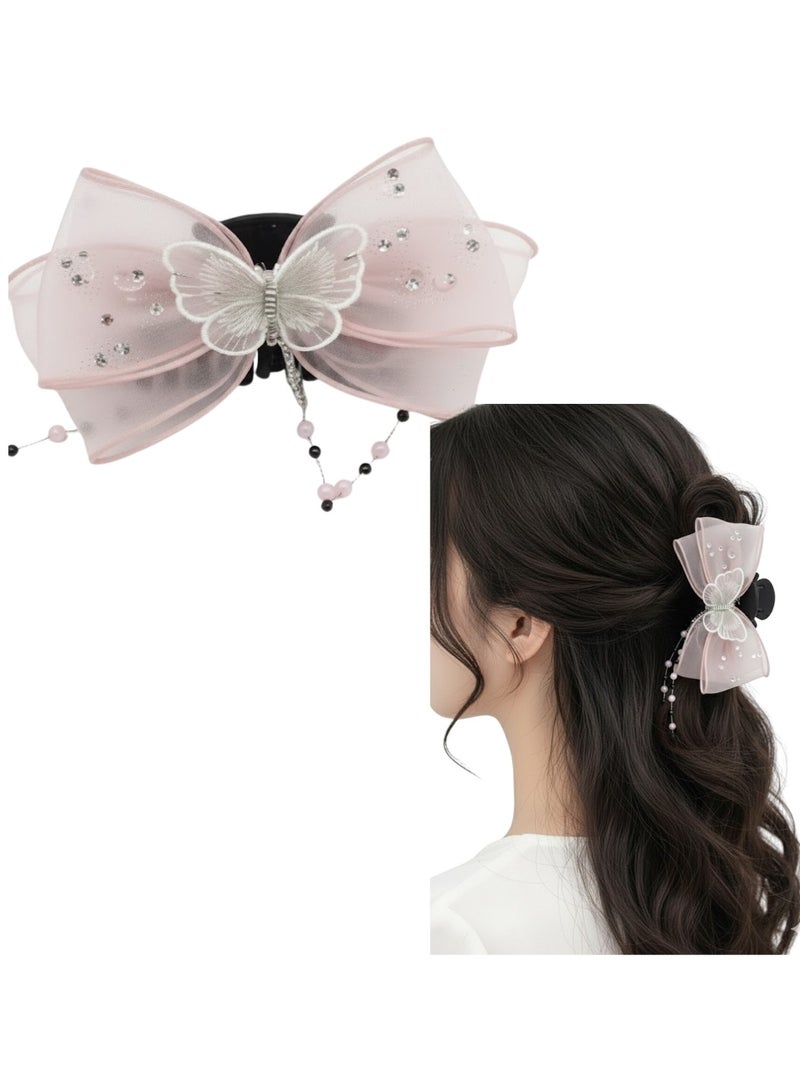 Dantiya Butterfly Hair Claw Clip for Women & Girls – Elegant Bow Hair Clip with Crystal Details, Strong Hold Decorative Claw Clip for Daily Wear, Parties & Gifts–Girls Fashion Hair Accessories for Styling, Pinning Bangs, Buns & Everyday Hairstyles - Image 1