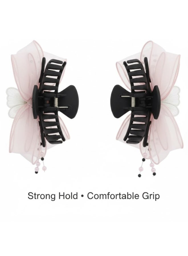 Dantiya Butterfly Hair Claw Clip for Women & Girls – Elegant Bow Hair Clip with Crystal Details, Strong Hold Decorative Claw Clip for Daily Wear, Parties & Gifts–Girls Fashion Hair Accessories for Styling, Pinning Bangs, Buns & Everyday Hairstyles - Image 3