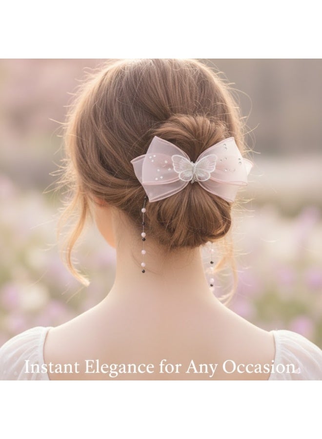 Dantiya Butterfly Hair Claw Clip for Women & Girls – Elegant Bow Hair Clip with Crystal Details, Strong Hold Decorative Claw Clip for Daily Wear, Parties & Gifts–Girls Fashion Hair Accessories for Styling, Pinning Bangs, Buns & Everyday Hairstyles - Image 4