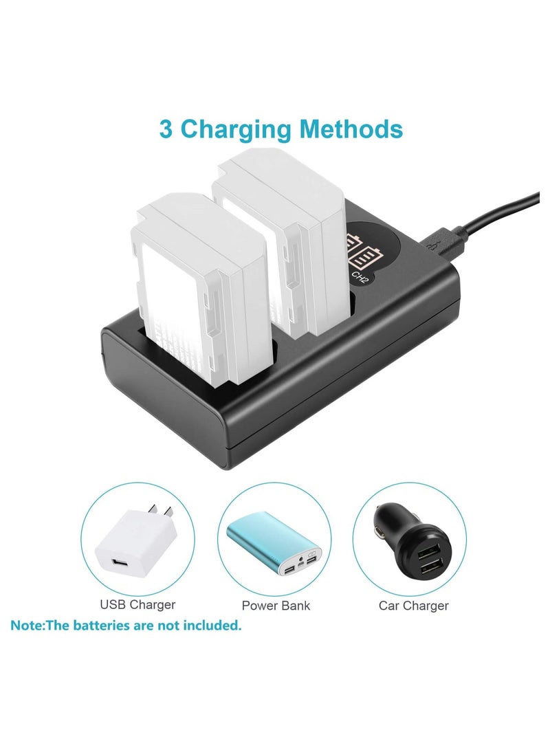 GUDOO Dual USB Charger for Sony NP-FZ100 Battery Compatible with Sony ZV-E1, FX3, FX30, A1, A9 II, A7R V, A7S III, A7 IV, A6600, A7C Cameras, Designed with LCD Display, Versatile Charging Options - Image 4