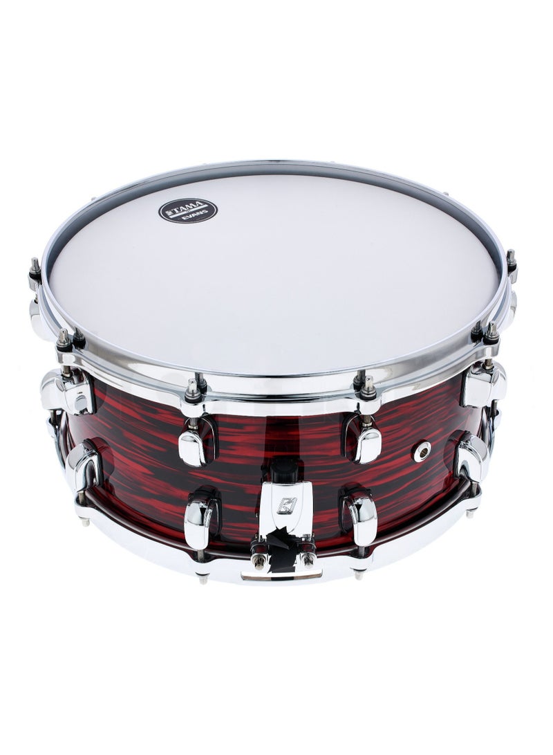 TAMA WBRS65-ROY | Starclassic Walnut/Birch | Snare Drums | 14" x 6.5" | 6mm Hybrid Shell | 10-Hole Die-Cast Hoops | Foil Wrap Finish | Red Oyster