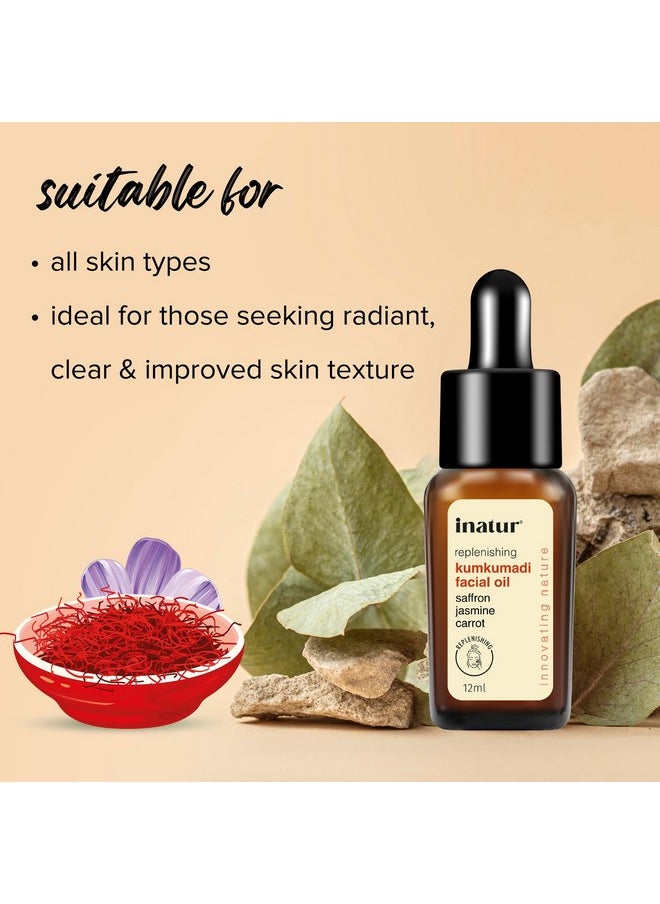 INATUR Kumkumadi Facial Oil| Radiant Glow, Reduces Pigmentation And Blemishes| With Ayurvedic Formulation| For All Skin Type| 12Ml  - Image 4