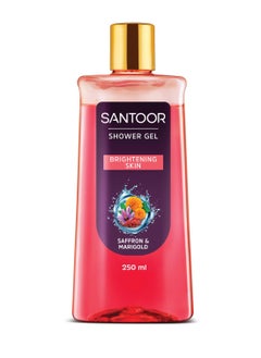 Santoor Santoor Saffron and Marigold Skin Brightening Shower Gel For Women Daily Bath Body Wash With Natural Extracts For Glowing Skin PH Balanced Dermatologically Tested 250ml  - Image 1