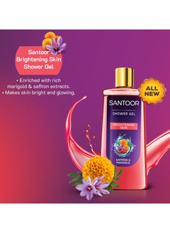 Santoor Santoor Saffron and Marigold Skin Brightening Shower Gel For Women Daily Bath Body Wash With Natural Extracts For Glowing Skin PH Balanced Dermatologically Tested 250ml  - Image 3