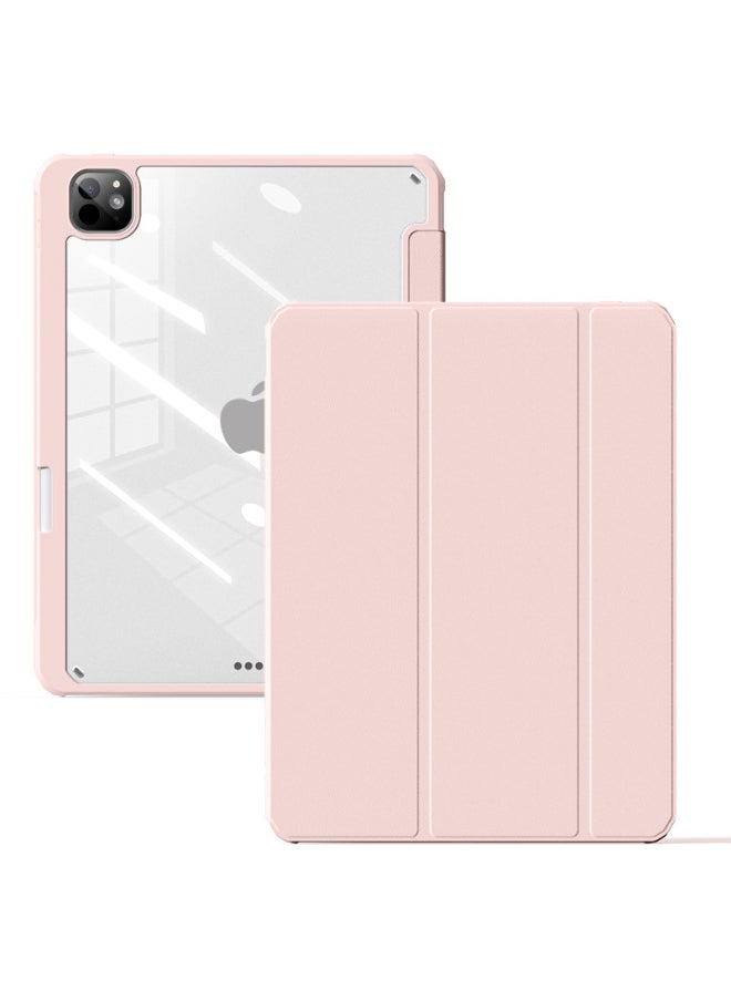 Suitable For Ipadpro11 Inch Protective Cover Mini7 With Pen Slot Flat Air6 Acrylic 10 Generation Hard Bottom Soft Edge Case-Color:Baby Powder [Aurora 1]]-Applicable Model:Pro7-13 Inch (M4) [2024]]  - Image 1