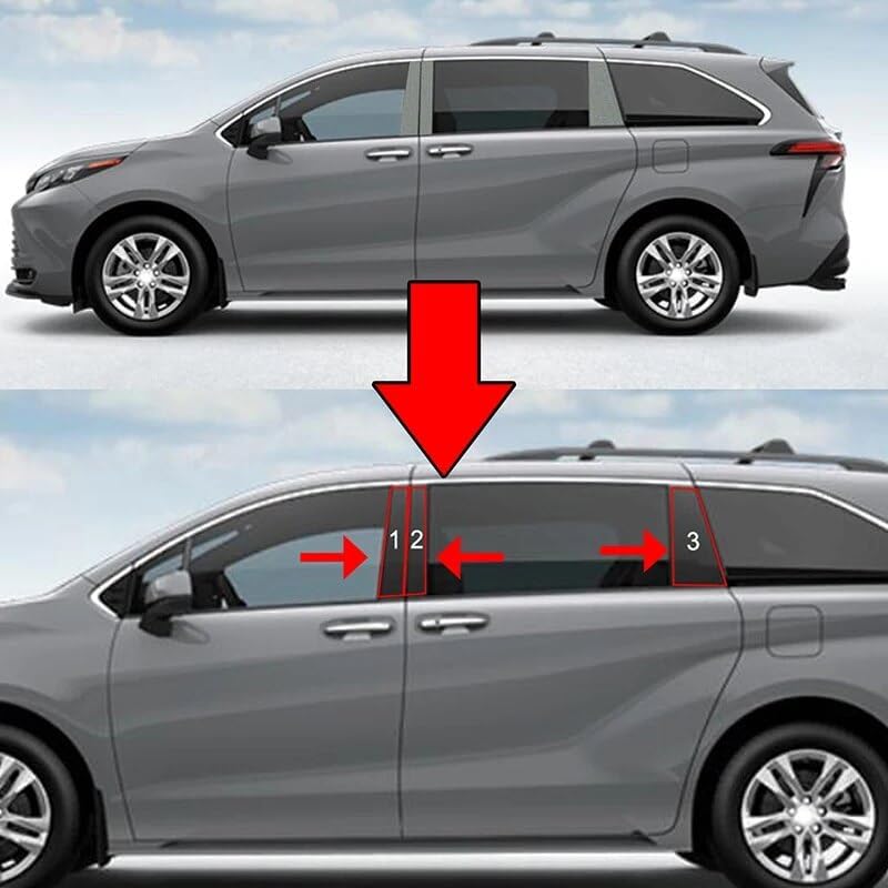 DEMULAX Glossy Black Pillar Posts for Toyota Sienna - Image 3