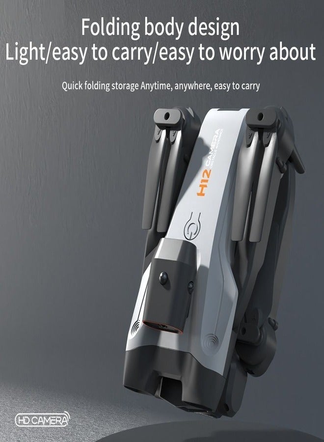 HD H12 DRONE CAMERA,FOLDING DESIGN, AL INTELIGENT CHIP,ONE CLICK TAKEOFF,REAL TIME TRANSITION, FLAGSHIP 3 CAMERA,HD SCREEN,SUPERSTRONG WIND RESISTANT,OPTICAL FLOW LOCALIZATION,360 DEGREE ROLL,4K HD - Image 2