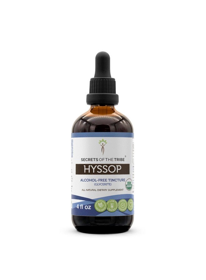 Secrets of the Tribe Secrets of the Tribe Hyssop Alcohol-Free Liquid Extract, USDA Organic Hyssop (Hyssopus officinalis) Dried Leaf and Flower Tincture Supplement (4 FL OZ) - Image 1
