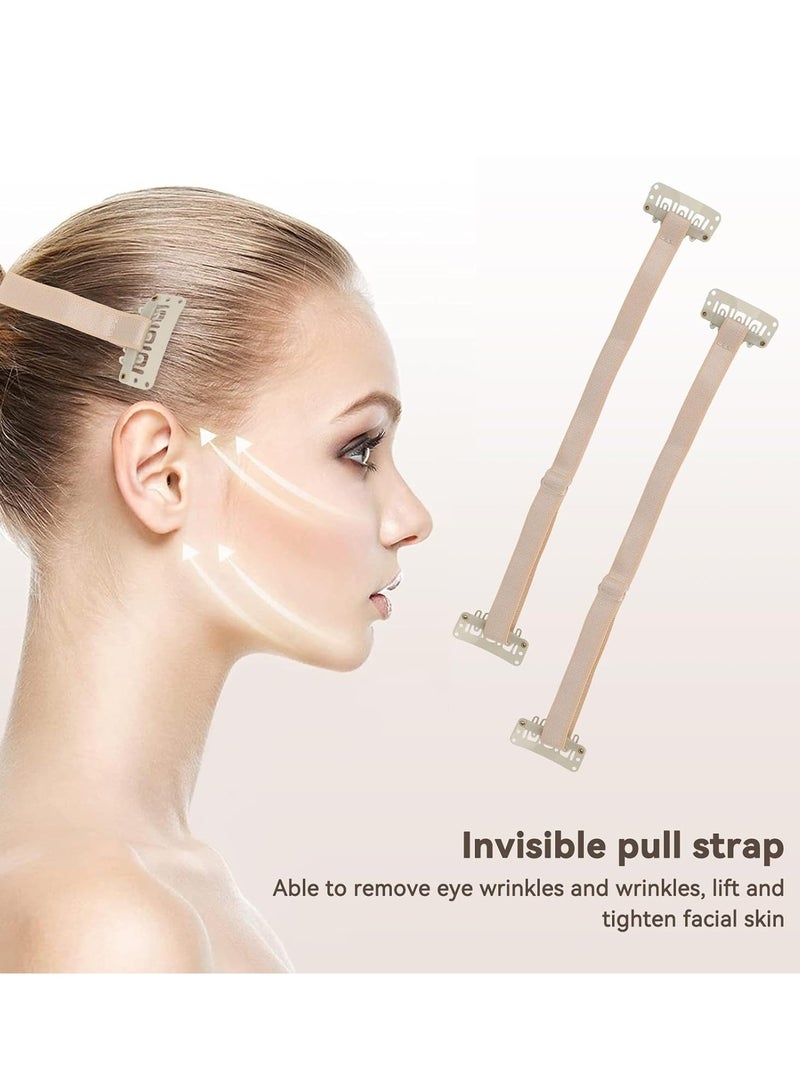5pcs Face Lift Hair Bands, with Clip Adjustable Elastic Face Lift Tape Face Strap for Women Face Shaping