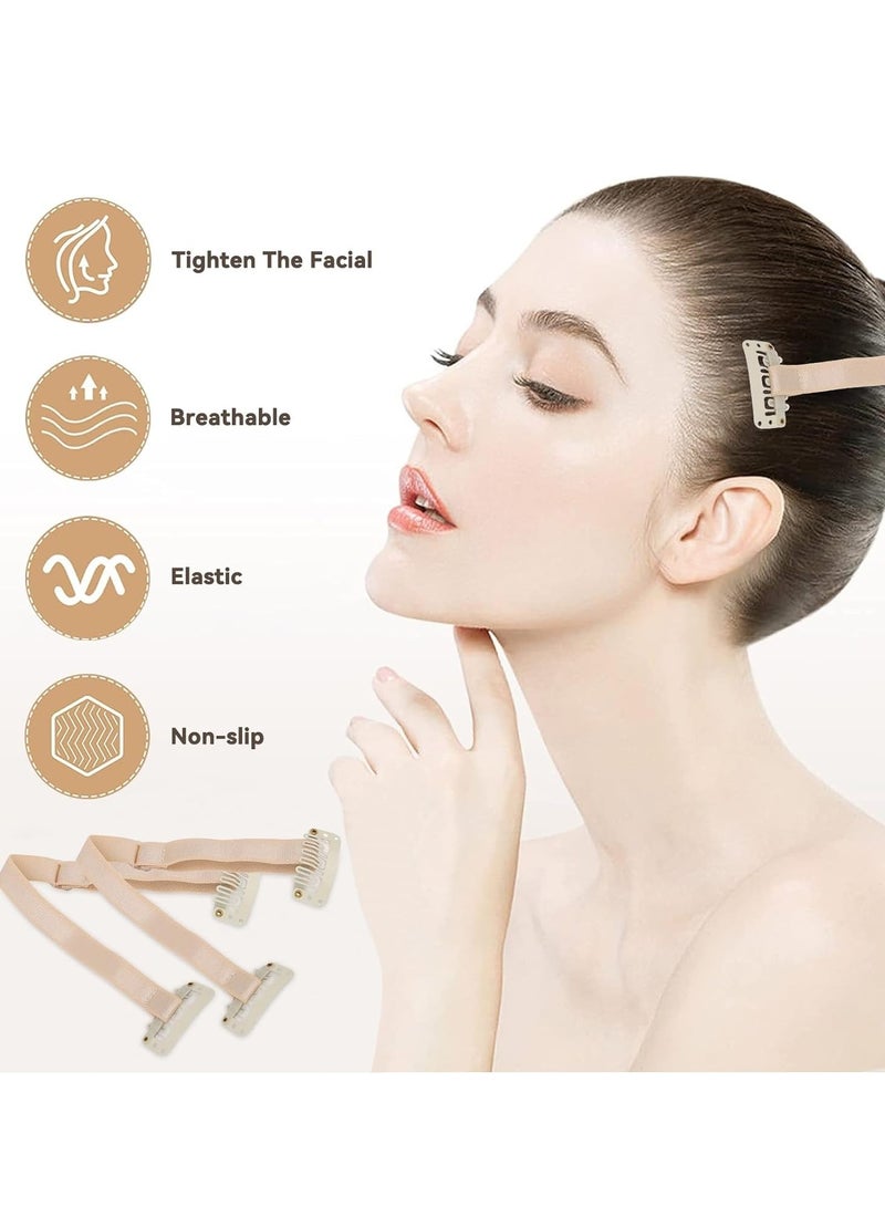5pcs Face Lift Hair Bands, with Clip Adjustable Elastic Face Lift Tape Face Strap for Women Face Shaping