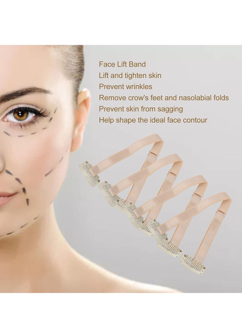 5pcs Face Lift Hair Bands, with Clip Adjustable Elastic Face Lift Tape Face Strap for Women Face Shaping
