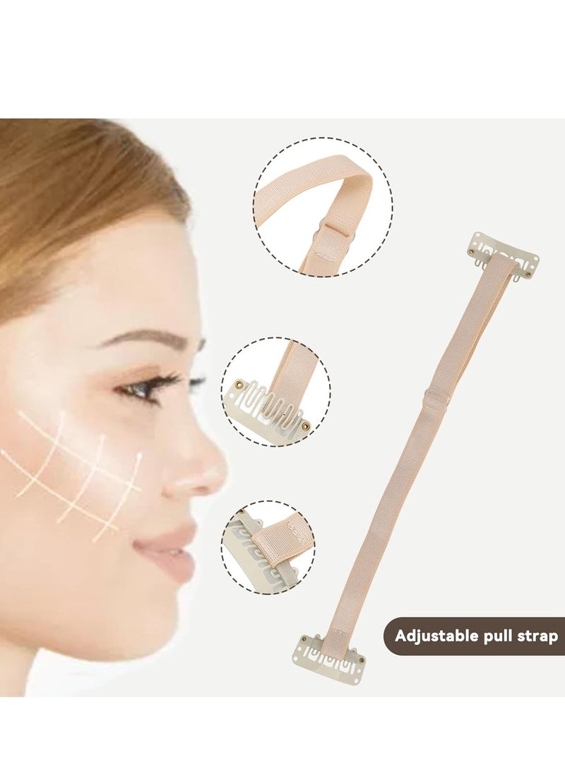 5pcs Face Lift Hair Bands, with Clip Adjustable Elastic Face Lift Tape Face Strap for Women Face Shaping
