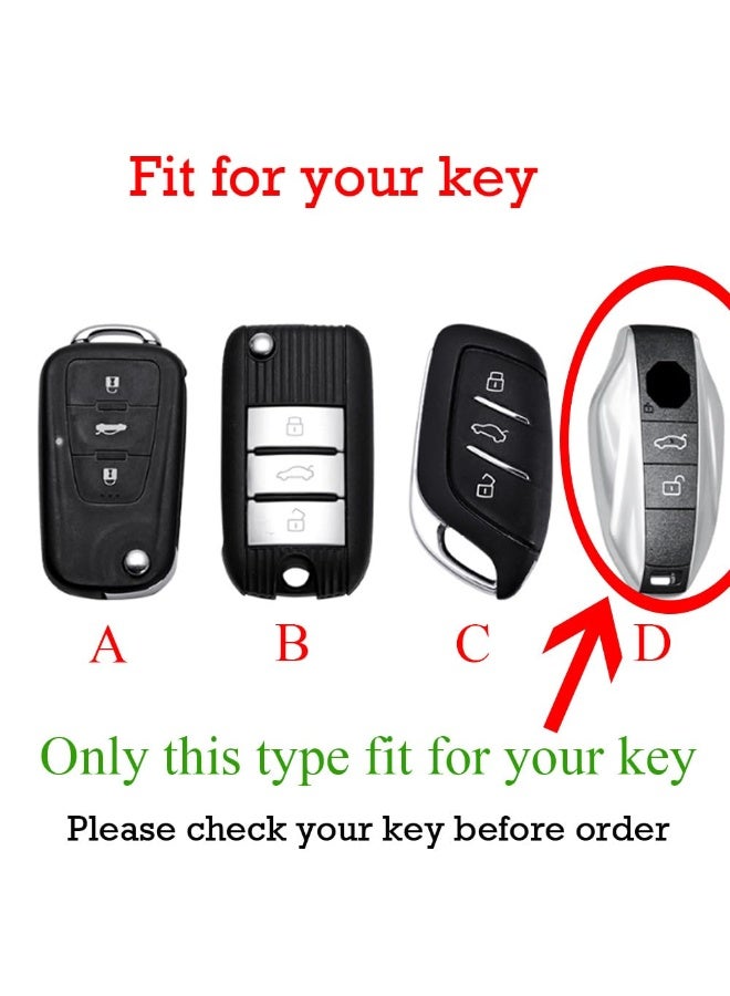 FDTY غطاء مفتاح سيارة من الجلد PU وسبائك الزنك مناسب لـ MG 7 MG7 MG-7 2023 2024 غطاء واقي للمفتاح سلسلة مفاتيح حامل مفاتيح غطاء مفتاح أسود - Image 4