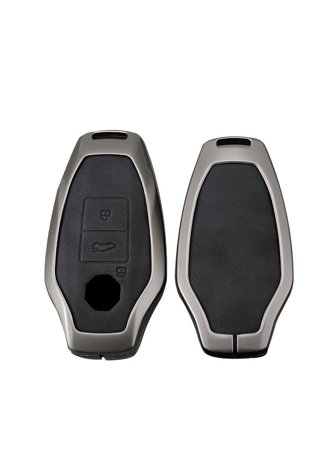 FDTY غطاء مفتاح سيارة من الجلد PU وسبائك الزنك مناسب لـ MG 7 MG7 MG-7 2023 2024 غطاء واقي للمفتاح سلسلة مفاتيح حامل مفاتيح غطاء مفتاح أسود - Image 5