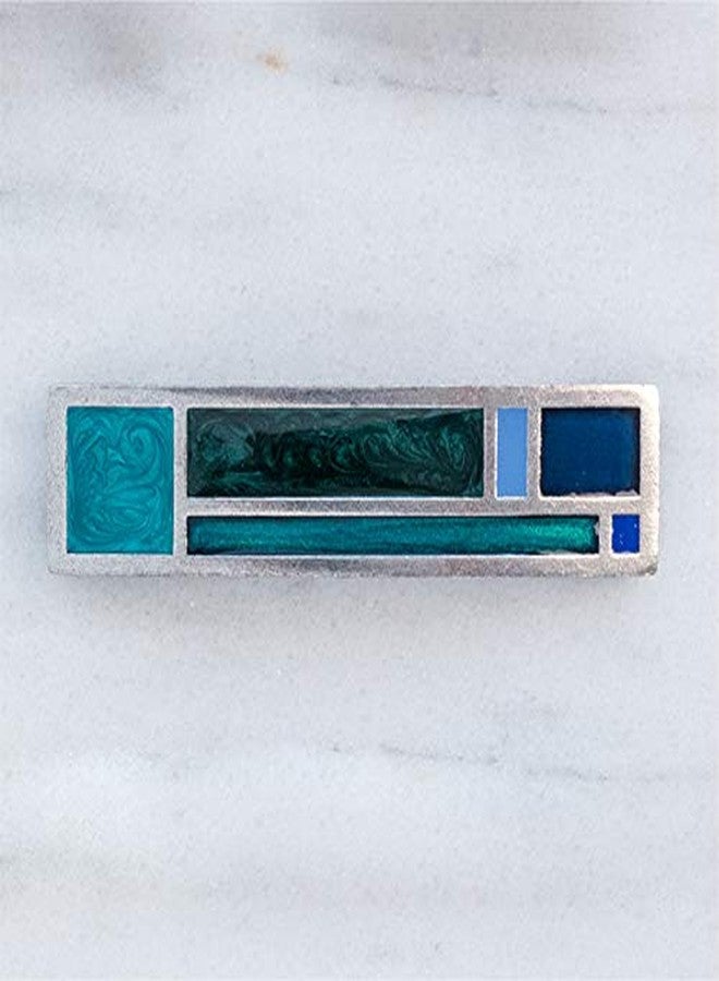 Danforth - Riversong/Twilight Barrette Large - Handcrafted Pewter Barrettes For Women - Large French Clip - Thick Hair Friendly - 3 3/8" long x 13/16" high, Made In USA - Image 2