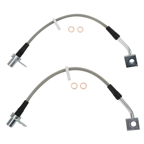 TRQ Front Performance Brake Hose Set Compatible with 2006-2010 Dodge Ram 1500 2011-2018 Ram 1500 2019 1500 Classic - Image 1