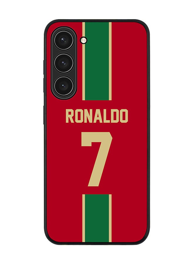 Stylizedd Rugged Black edge case for Samsung Galaxy S23+ 5G Slim fit Soft Case Flexible Rubber Edges Anti Drop TPU Gel Thin Cover - Football Team - Portugal Player Name - Ronaldo - Image 1