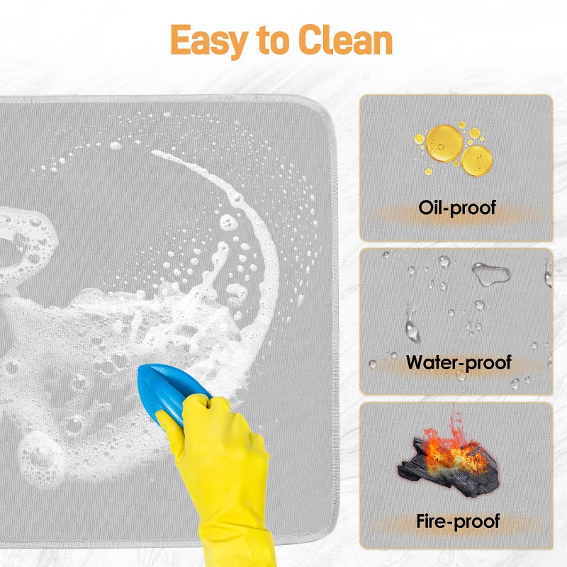 Amerbro Heat Resistant Mat for Air Fryer, 15 x 18in Heat Resistant Mat for Countertop, Fireproof Silicone Countertop Protector Appliance Slider for Air Fryer, Coffee Maker, Toaster, Oven (Grey) - Image 4