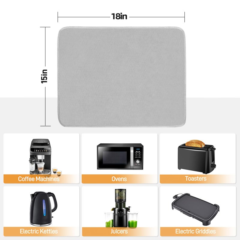 Amerbro Heat Resistant Mat for Air Fryer, 15 x 18in Heat Resistant Mat for Countertop, Fireproof Silicone Countertop Protector Appliance Slider for Air Fryer, Coffee Maker, Toaster, Oven (Grey) - Image 5