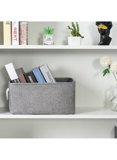 FASHION HOME 2PCS Storage Bins with Sturdy Cotton Handles Fabric Baskets for Organizing Closet Boxes  - Image 5