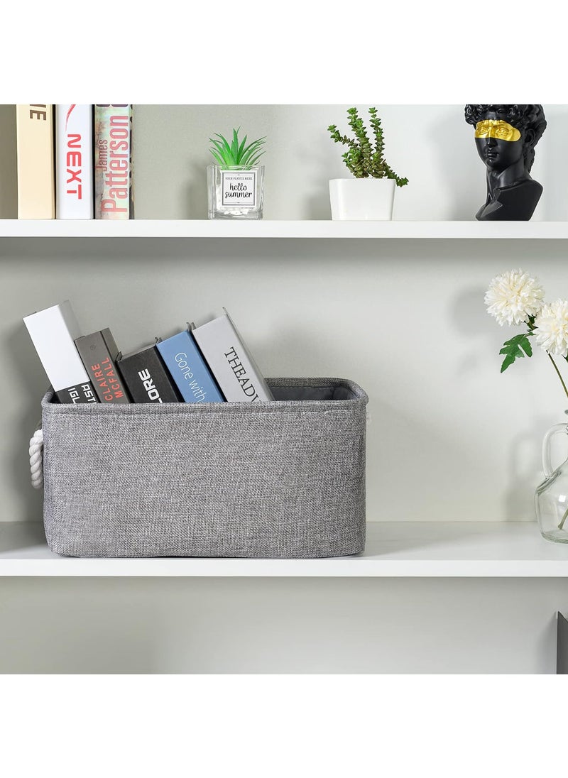 FASHION HOME 2PCS Storage Bins with Sturdy Cotton Handles Fabric Baskets for Organizing Closet Boxes  - Image 5