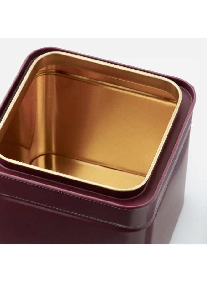 Baitique Tin with Lid, Brown-Red/Pink, 10x10x10 cm – Pack of 2 - Image 3