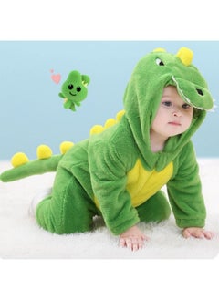 GGEROU Dinosaur Costume for Kids,Zipster Dinosaur Costume,Animal Onesie Pajamas,Dinosaur Costume with Attached Hood and Tail Green  - Image 4