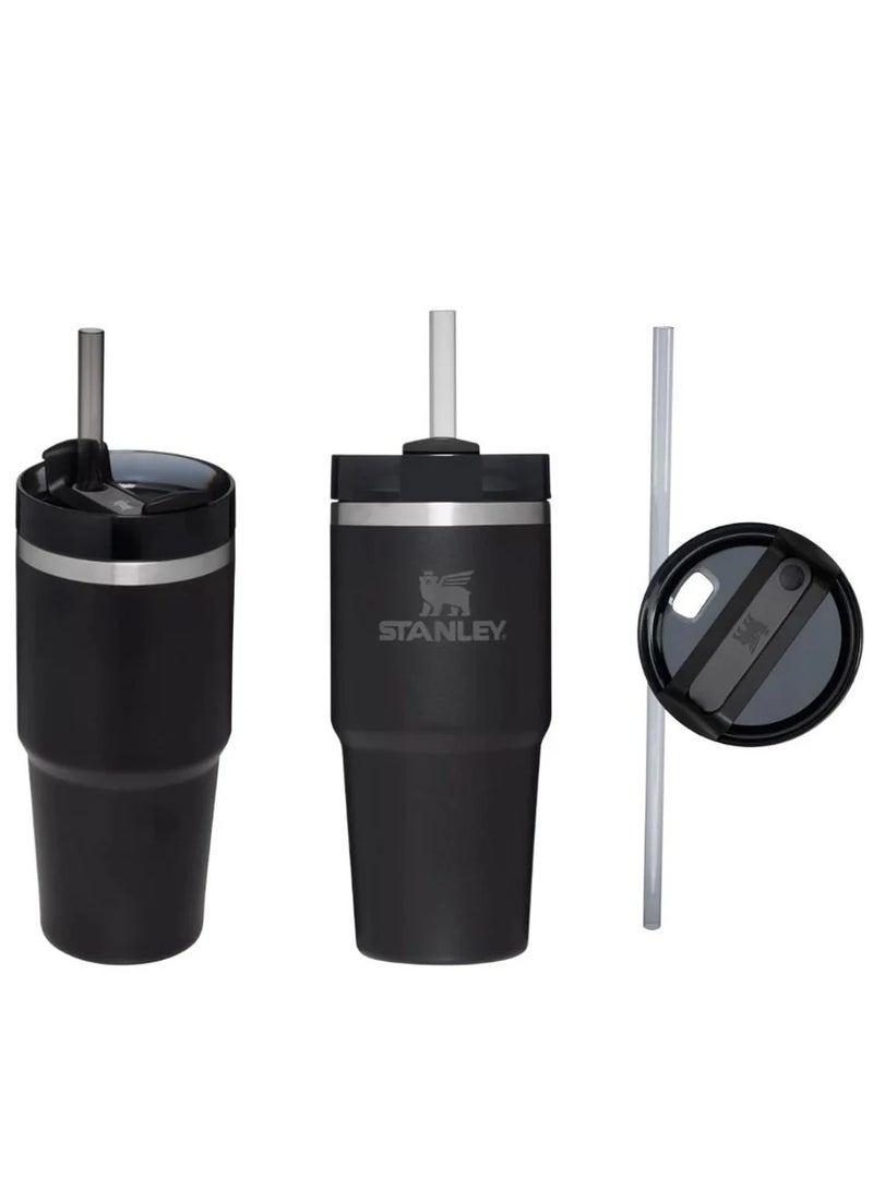 Stanley Quencher H2.0 Flow State Stainless Steel Vacuum Insulated Tumbler with Lid and Straw for Water, Iced Tea or Coffee, Smoothie and More, 14 oz, BLACK - Image 2