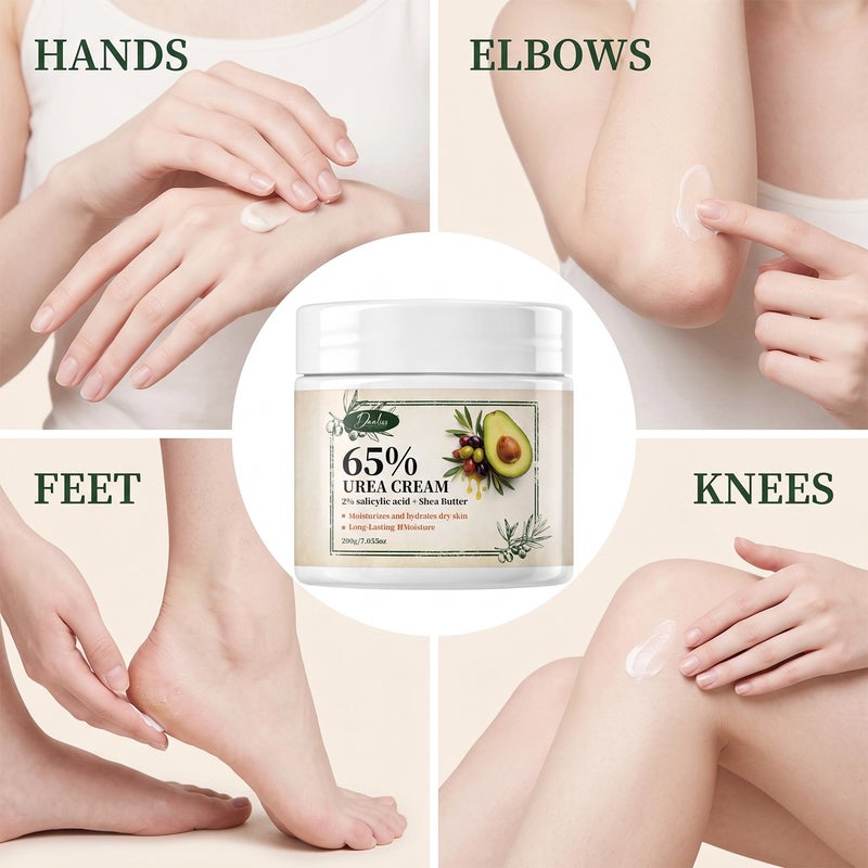 Danliss 65% Urea Repair Cream 200g 2% Salicylic Acid, Shea Butter, Avocado, Olive Oil - Image 3